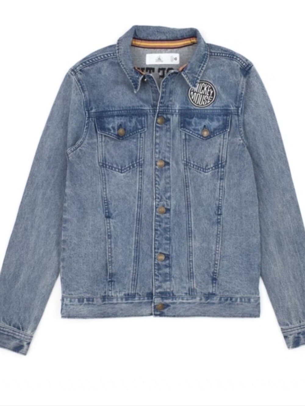 Disney Store Mickey Mouse Men's Denim Blue Jean Leader of the Club Jacket Sz L